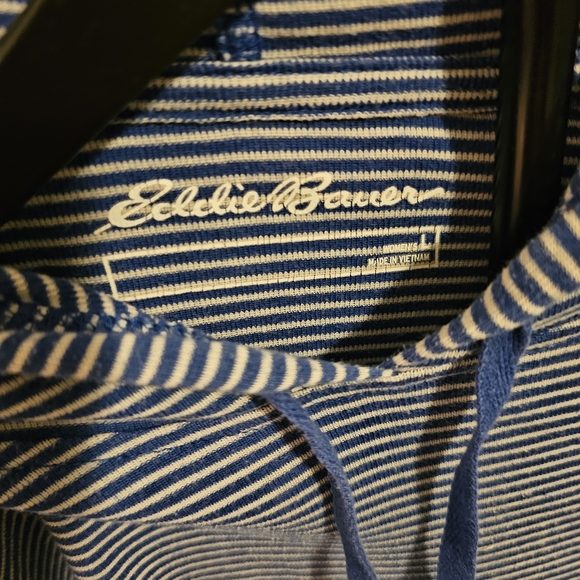 Eddie Bauer Navy and Cream Striped Pullover - Picture 2 of 3